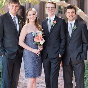 David's Bridal Pewter Bridesmaids Dress